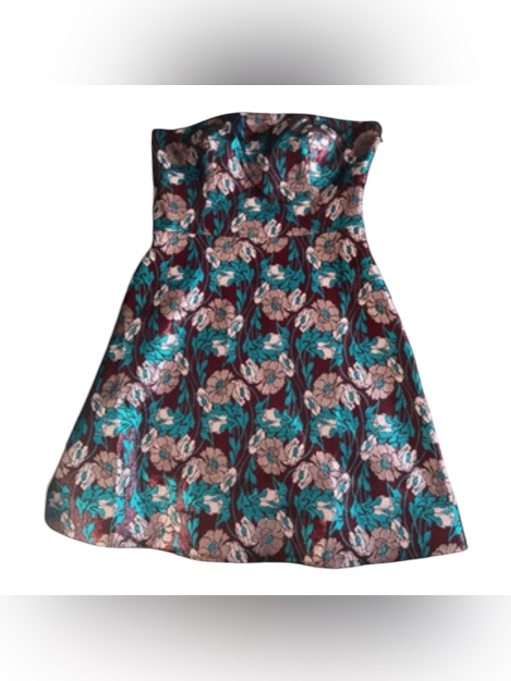 NWT Sachin + Babi Strapless Brocade Mirelle Floral Mini Dress 10 - Picture 5 of 7